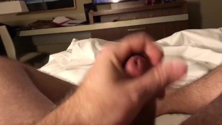 Edging My Big White Cock in My Hotel Room