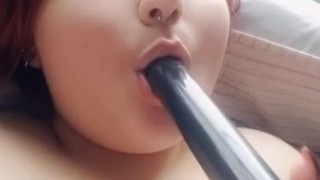  Gets off sucking a toy