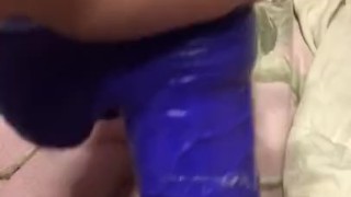 Purple dildo, makes her WET as hell
