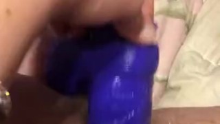 Purple dildo, makes her WET as hell