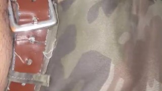 Soldier Rubs One Out In His Uniform Heavy Breathing
