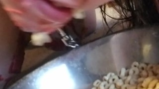 Eating from a dog bowl.... Because why not? 