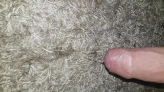 pissing the carpet and cum afterwards