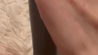 Coed using vibrator on wet pussy