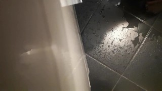 Desperate pee in stocking on my legs feet and floor