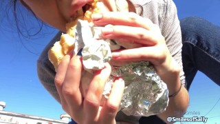 Giant Messy Mukbang Food Stuffing Bloated Belly FETISH