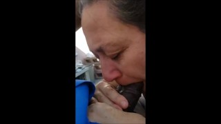 Hungry For Cock, Granny Sucking BBC Till Cum Filled My Mouth