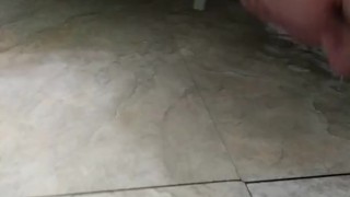 Piss slave licks floor clean