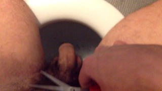 Trim the ends. Cutting my penis. My TWITTER @jacks69on