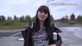 hairy teen Luna does porn casting