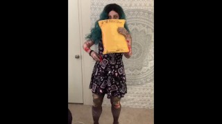 Zombie Babe unboxes a work giveaway package and shows off goth clothing