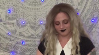 Goth camgirl unboxes sexy supplies for Easter cam show