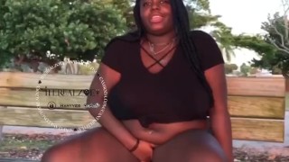 CURVY TEEN SLUT GETS OFF ON PARK BENCH