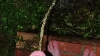 Bare feet pissing in the rain...