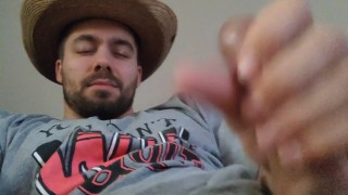 Stud Cowboy having fun alone sattle up on this huge cock