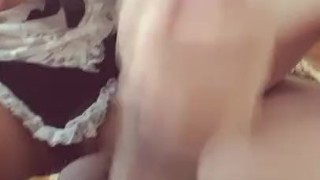ASIAN TEEN MAID GIVE HIM BLOWJOB AND MAKE HIM CUM ALL OVER