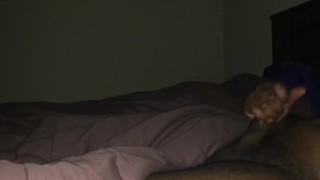 DL Guy Jerking Off to Gay Porn Beside GF