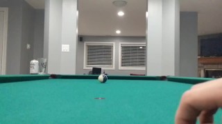 Stepbro bounces pool ball while counting to 10 while his toilet flushes
