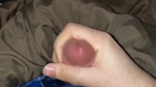 Jacking off with HUGE cumshot, almost shoots camera