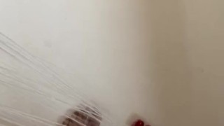 Washing My Sexy Red Christmas Toes 