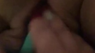 Fat wet pussy cuming with clit vibrator