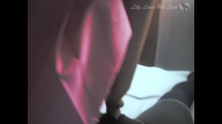 Japanese Uncensored Pink Schoolgirl White Stocking Footjob POV BJ Feet View