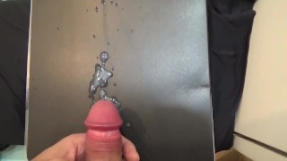 実験動画。本日2度目の射精、量は減少したが濃い射精（溜め期間1時間程）