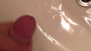 Teen masturbates and cums in sink