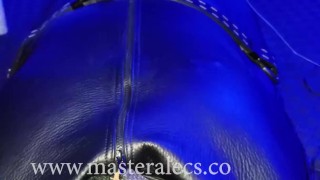 Electro stimulation in with gag and blindfold