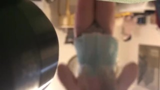 Baby girl plays with herself