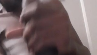 Young black guy stroking BBC 