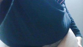 Teacher Almost Caught Flashing Tits and Playing in School Bathroom