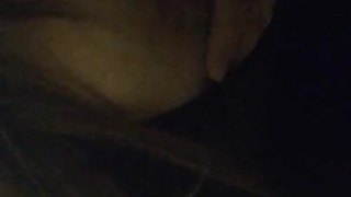 Showing my breast on the porch 