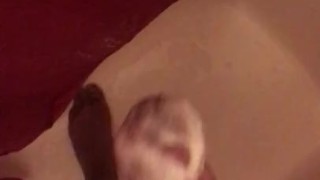 Couple strokes in the shower 