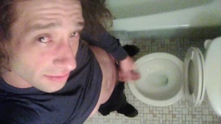 Morning Pre-Cum Leaking in Bathroom