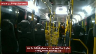BlowJob on The Bus Ends At The Street - Really Risky Public - Cherry Adams