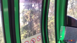RISKY PUBLIC! AMATEUR COUPLE BLOWJOB AT CABLE CAR IN CHILE