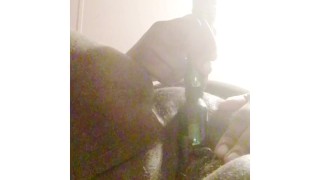 First time squirter listens to roommate getting fucked. Wet orgasm 