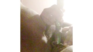 First time squirter listens to roommate getting fucked. Wet orgasm 