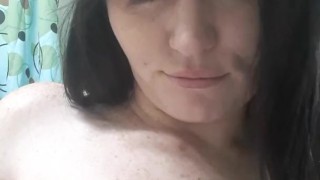 Teen lactating getting ready for santa