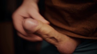 boy with a big dick playing with his foreskin in 4K