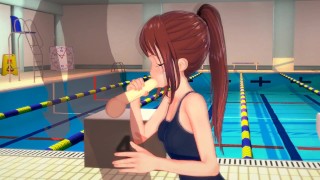 Riko Suminoe - Poolside Sex - Kiss x Step Sis - 3D Hentai