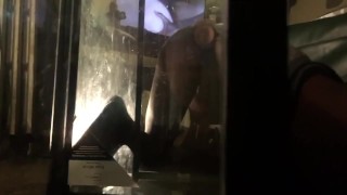 Huge dildo ride on a tank