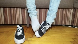 Sneakers, dirty socks, long toes play with socks - OlgaNovem