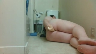 fucking my fat beauitful ass with my 14 inch dildo