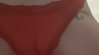 Pee in my sexy red panties