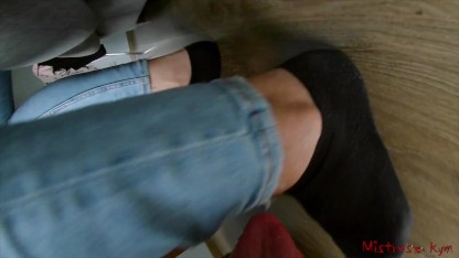 Femdom worship Mistress Kym socks and feet (POV)