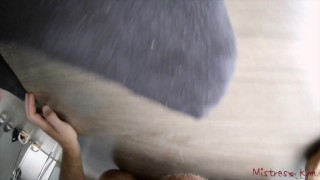 Femdom worship Mistress Kym socks and feet (POV)