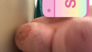 Soapy shower tit play 