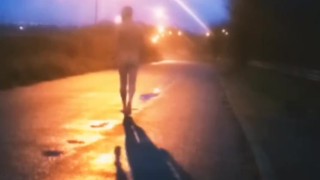 Nearly caught walking naked in the road